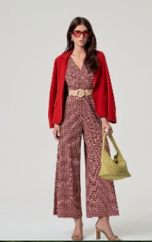 Surkana Cross Neck Jumpsuit - Tile