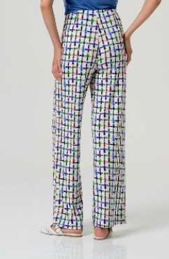 Surkana Wide Leg Trousers - Blue / Green Mix