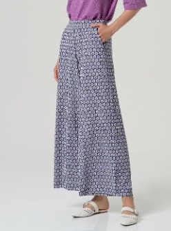 Surkana Wide Leg Trousers - Blue Circles.