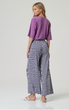 Surkana Wide Leg Trousers - Blue Circles.