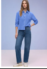 Street One Corduroy Shirtcollar Blouse - Bonnet Blue.