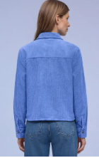 Street One Corduroy Shirtcollar Blouse - Bonnet Blue.