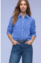 Street One Corduroy Shirtcollar Blouse - Bonnet Blue.