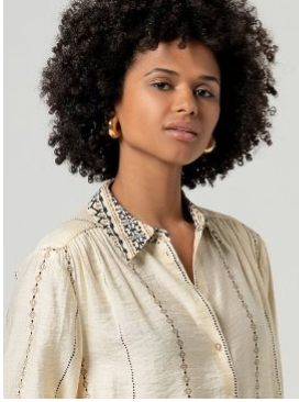 Surkana 3/4 Wide Sleeve Shirt Cream Mix