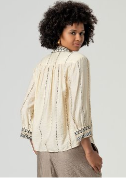 Surkana 3/4 Wide Sleeve Shirt Cream Mix