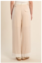 Molly Bracken High Waisted Straight Trousers Lace Detail.