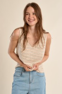 Molly Bracken Tank Top with Wide Straps Sailor Shirt.
