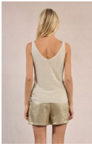 Molly Bracken Rhinestone Tank Top - Off White.