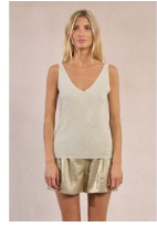 Molly Bracken Rhinestone Tank Top - Off White.