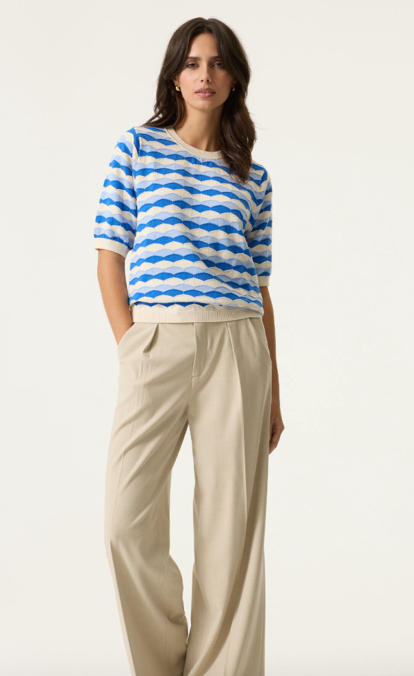 Garcia Ladies Short Sleeve Knit - Summer Cobalt.