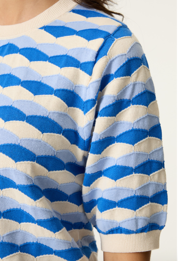 Garcia Ladies Short Sleeve Knit - Summer Cobalt.