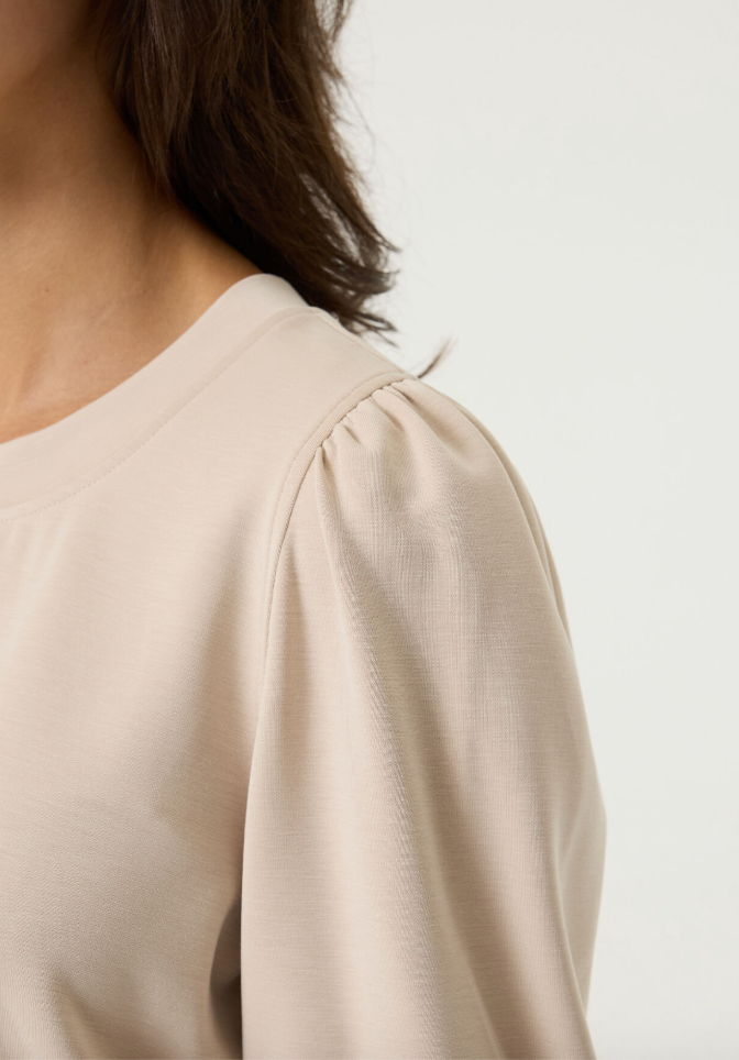Garcia Ladies Half Sleeve Sweatshirt - Beige.