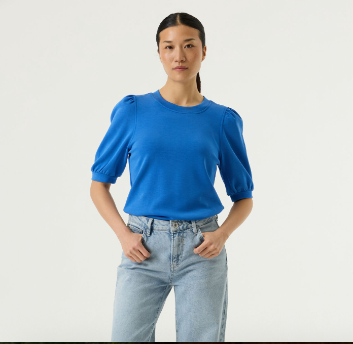 Garcia Ladies Half Sleeve Sweatshirt - Summer Cobalt.