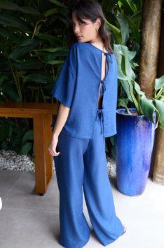 ICHI IHKATICO SH Top Tab Tie - Blue