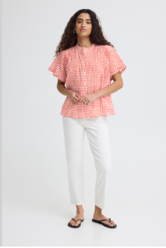 ICHI IHLUMMA SH Blouse - Orange Mix.