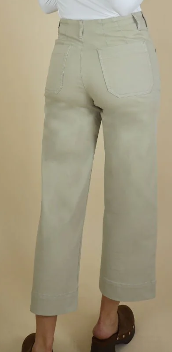 No2Moro Toni Wide Leg Denim Trouser - Sand.