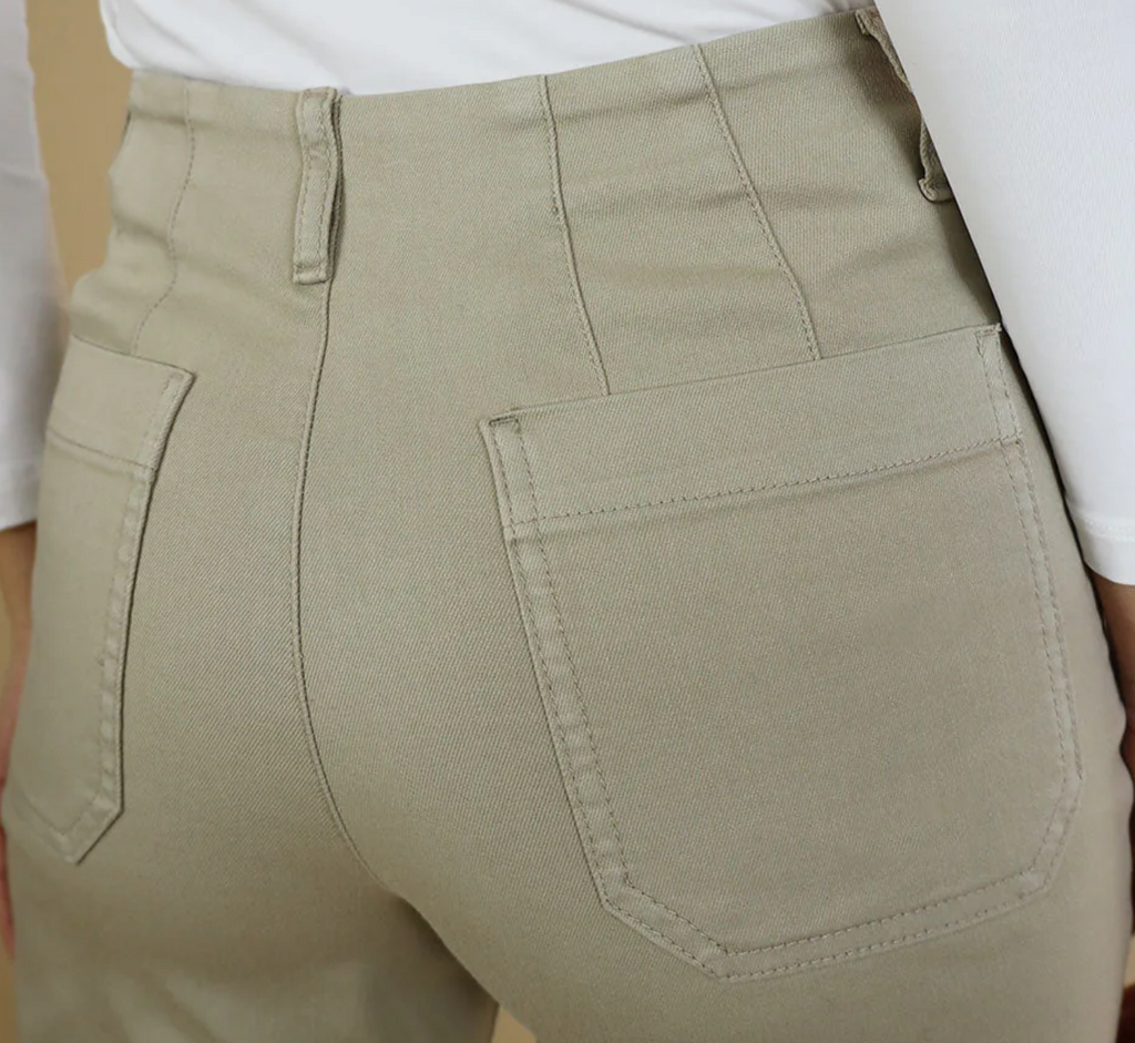 No2Moro Toni Wide Leg Denim Trouser - Sand.