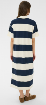 Part Two AlisePW Dress - Navy & Cream Stripe.