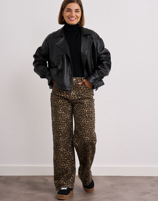 Kyla Leopard Print Denim