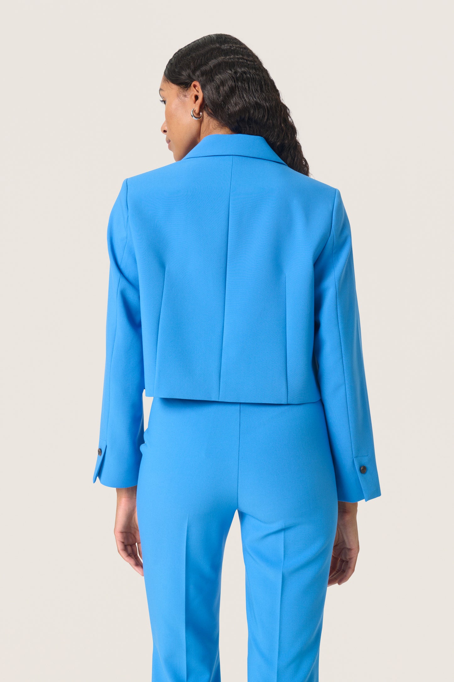 Soaked in Luxury Corinne Cropped Blazer - Cornflower blue