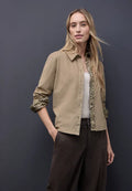 Street One Corduory Blouse Beige with Leopard