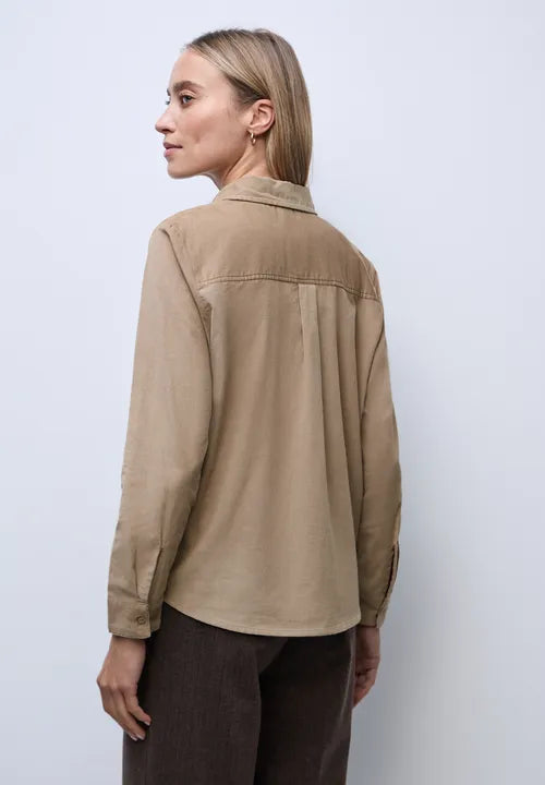Street One Corduory Blouse Beige with Leopard