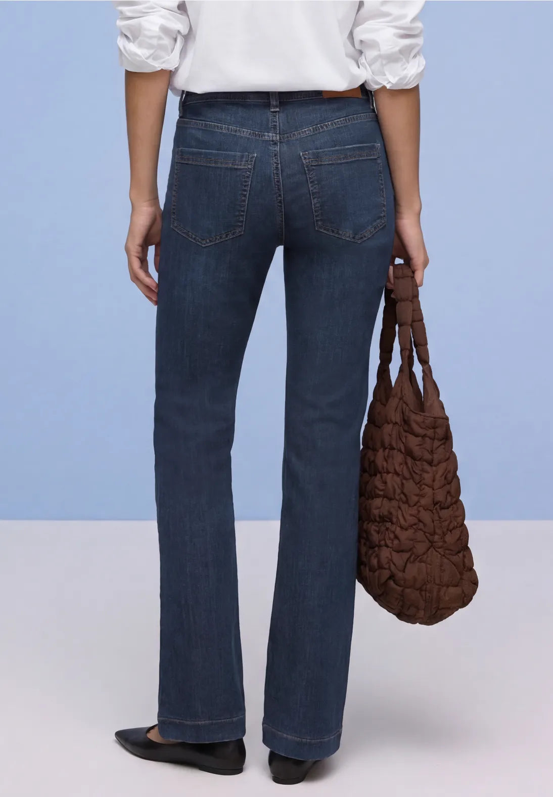 Street One High Waist Boot Cut Jean  - Dark Wash.