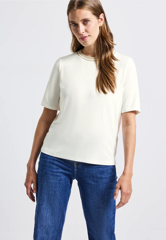 Street One Ltd QR T/Shirt with Rib Collar