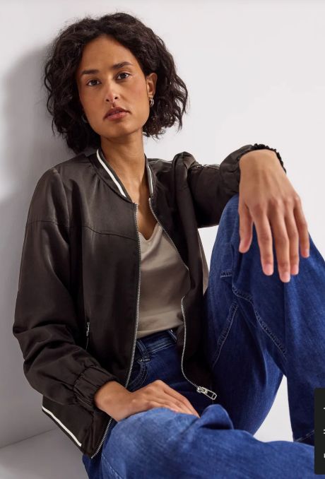 Street One Satin Bomber Blouson Jacket