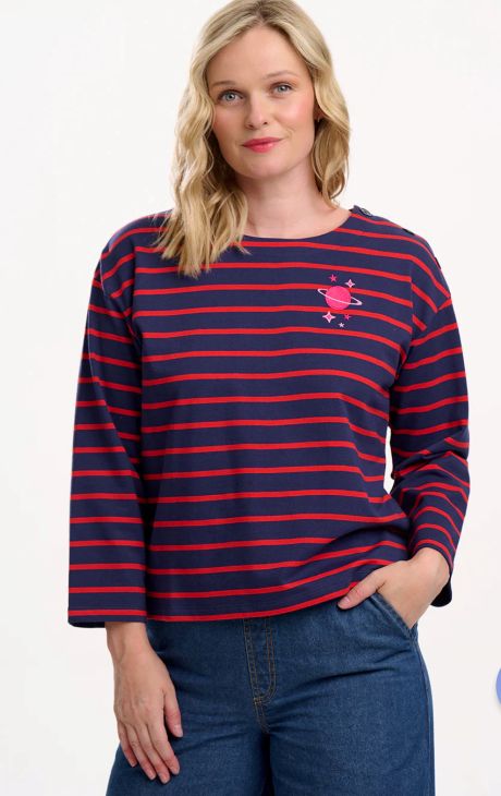 Sugarhill Celine Breton Top Navy / Red Planet