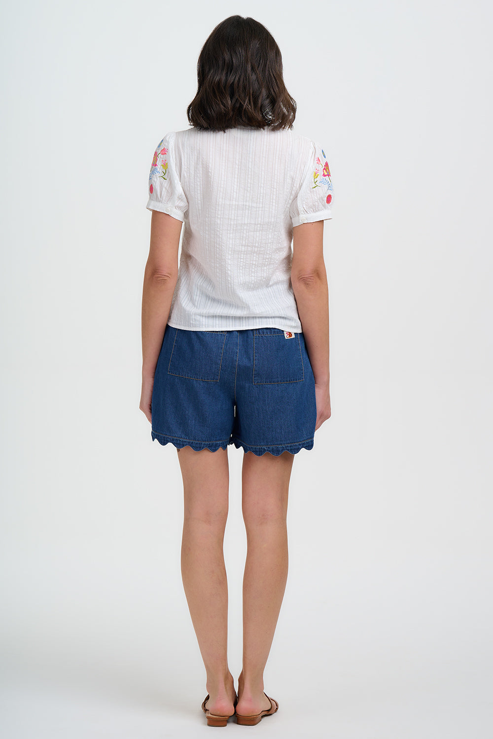 Sugarhill Adaline Bow Top Off White Folk Floral.