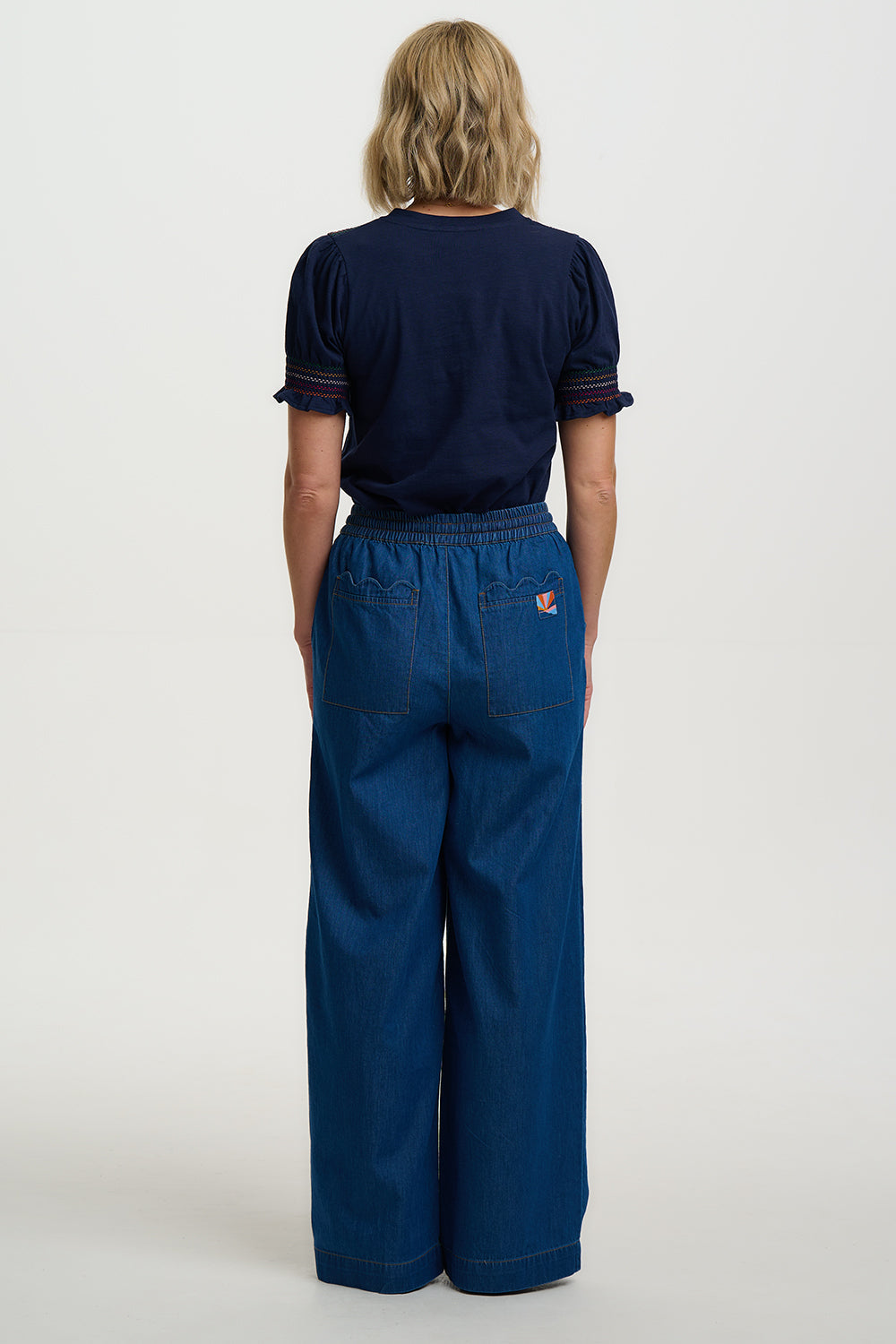 Sugarhill Luella Jersey Top Navy Zig Zags.