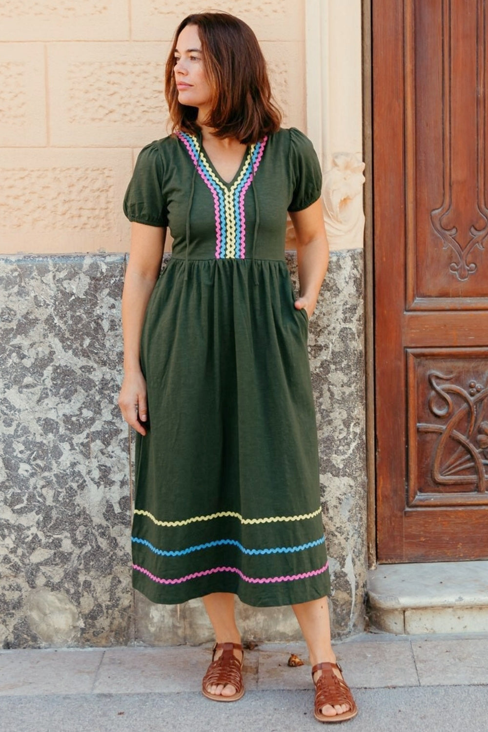 Sugarhill Renee Jersey Dress - Olive Green. Boutique Katie Fitz Sugarhill Renee Jersey Dress - Olive Green. Boutique Katie Fitz