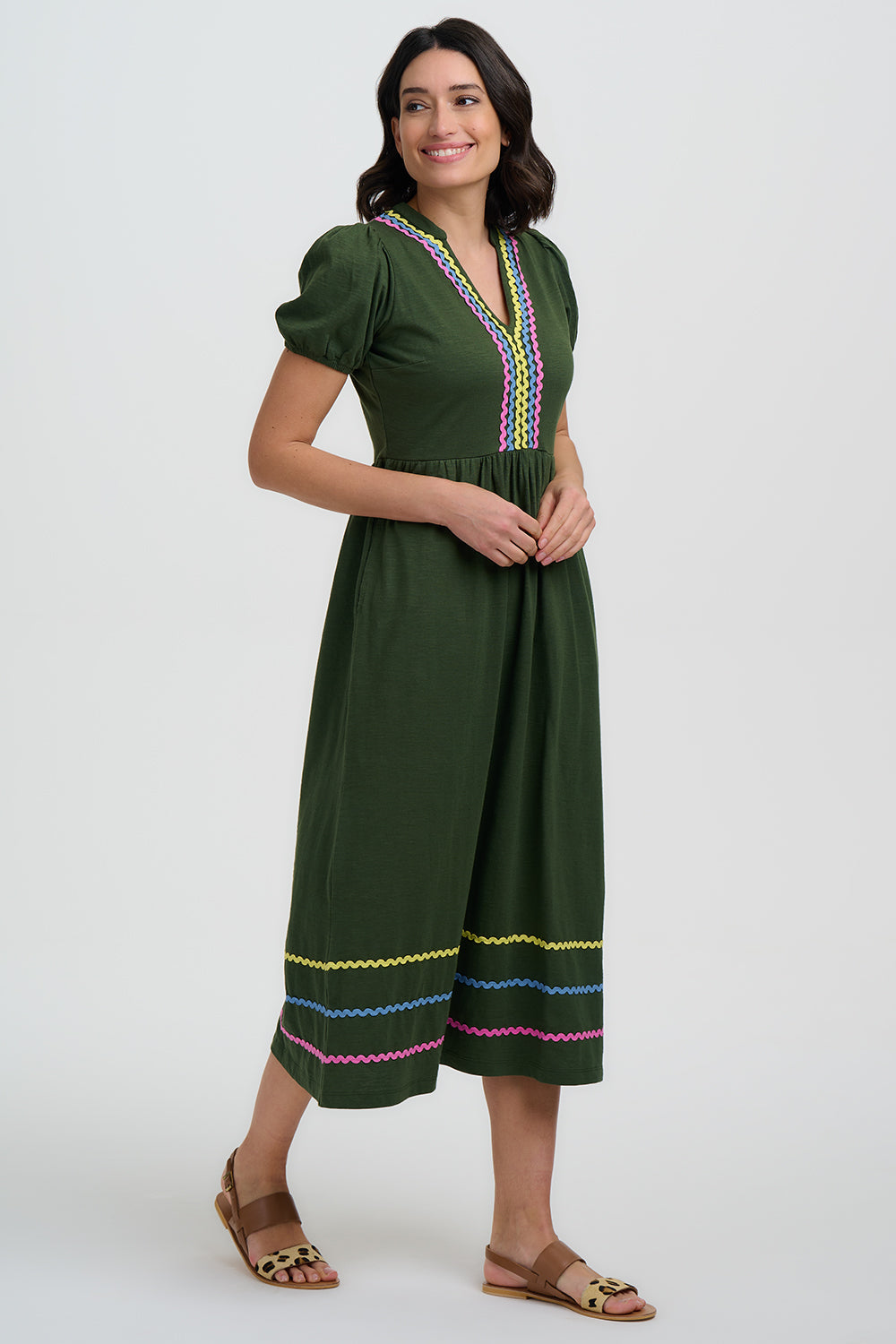 Sugarhill Renee Jersey Dress  - Olive Green.