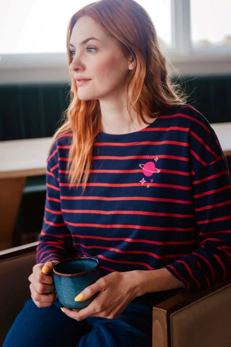 Sugarhill Celine Breton Top Navy / Red Planet