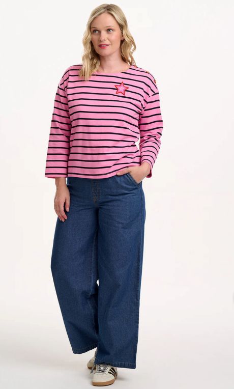 Sugarhill Celine Breton Top Pink & Black Star