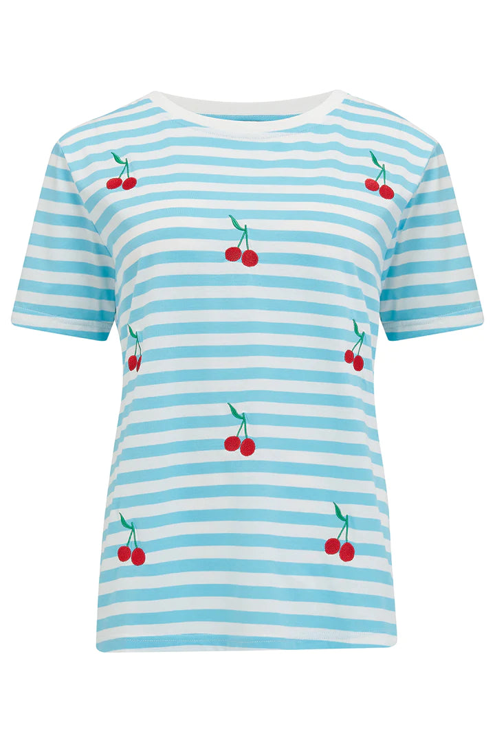 Sugarhill Maggie T-Shirt-Blue/White Cherry