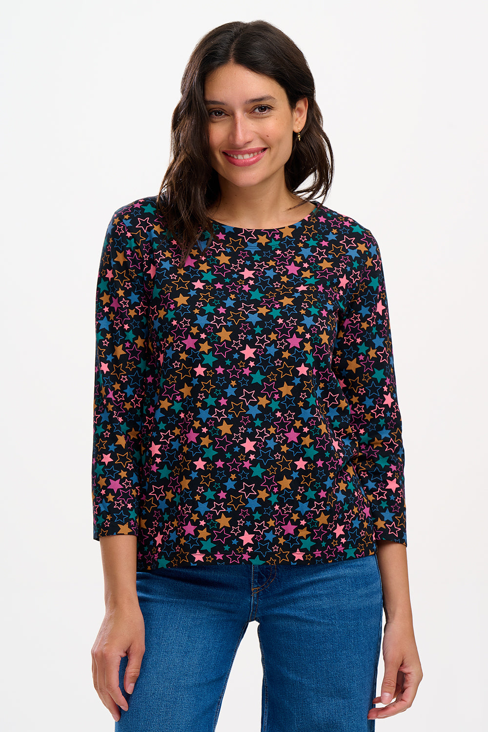 Sugarhill Noor Jersey Top-Blk/Multi Star