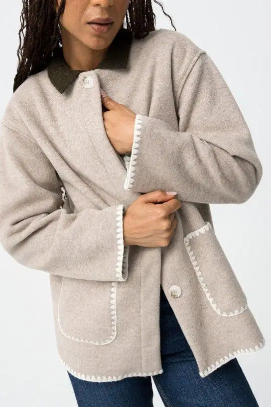 Tiffosi Keta Jacket with Scarf Beige