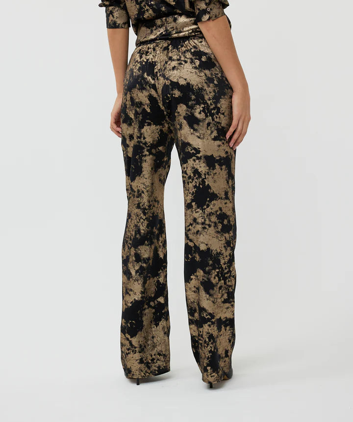 Esqualo Trousers palazzo lamee-Black