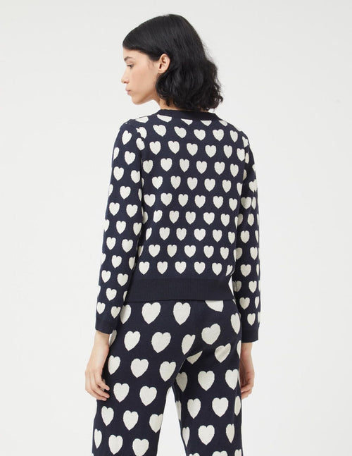 CF 41C/10309 Cardigan in Black/White Hearts
