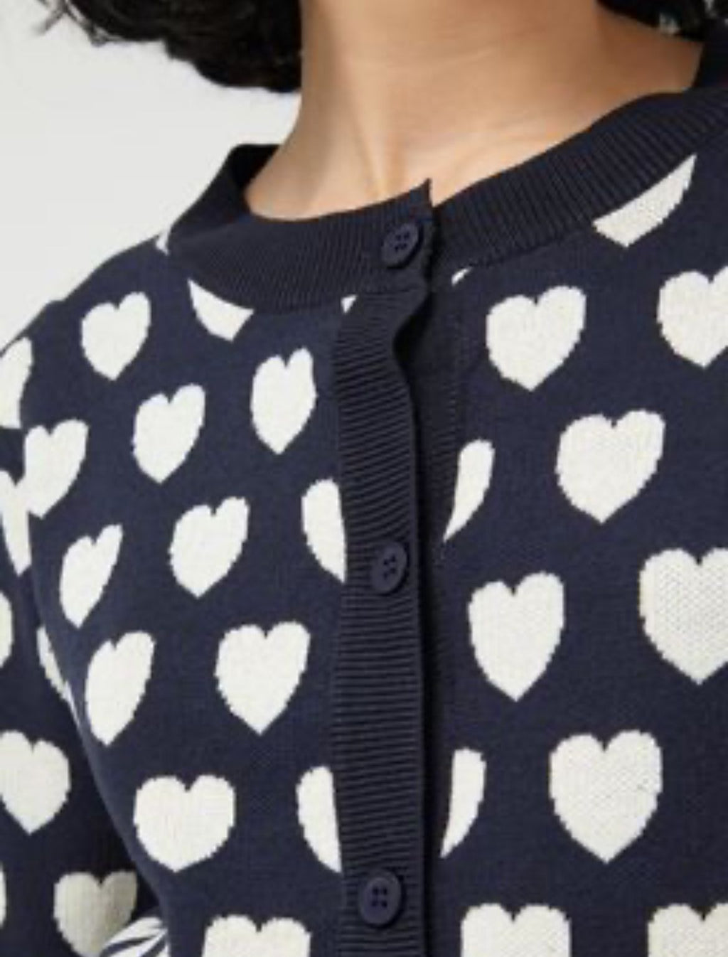 CF 41C/10309 Cardigan in Black/White Hearts
