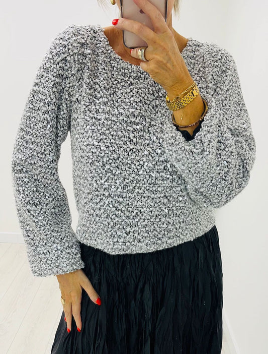 Kyla Sparkly Knit jumper-Black