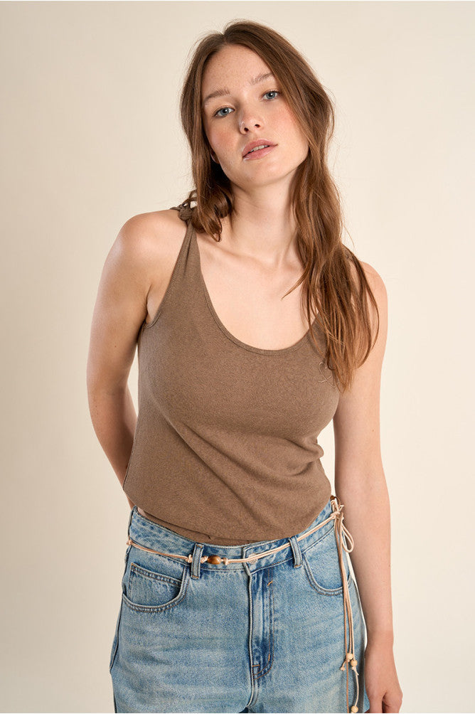 Molly Bracken Knitted Tank Top - Mocha.