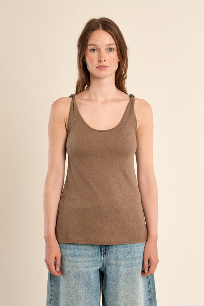 Molly Bracken Knitted Tank Top - Mocha.