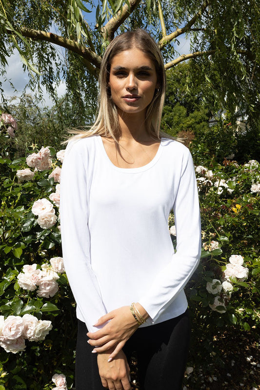 No2Moro Long Sleeve Bilbao Top - White