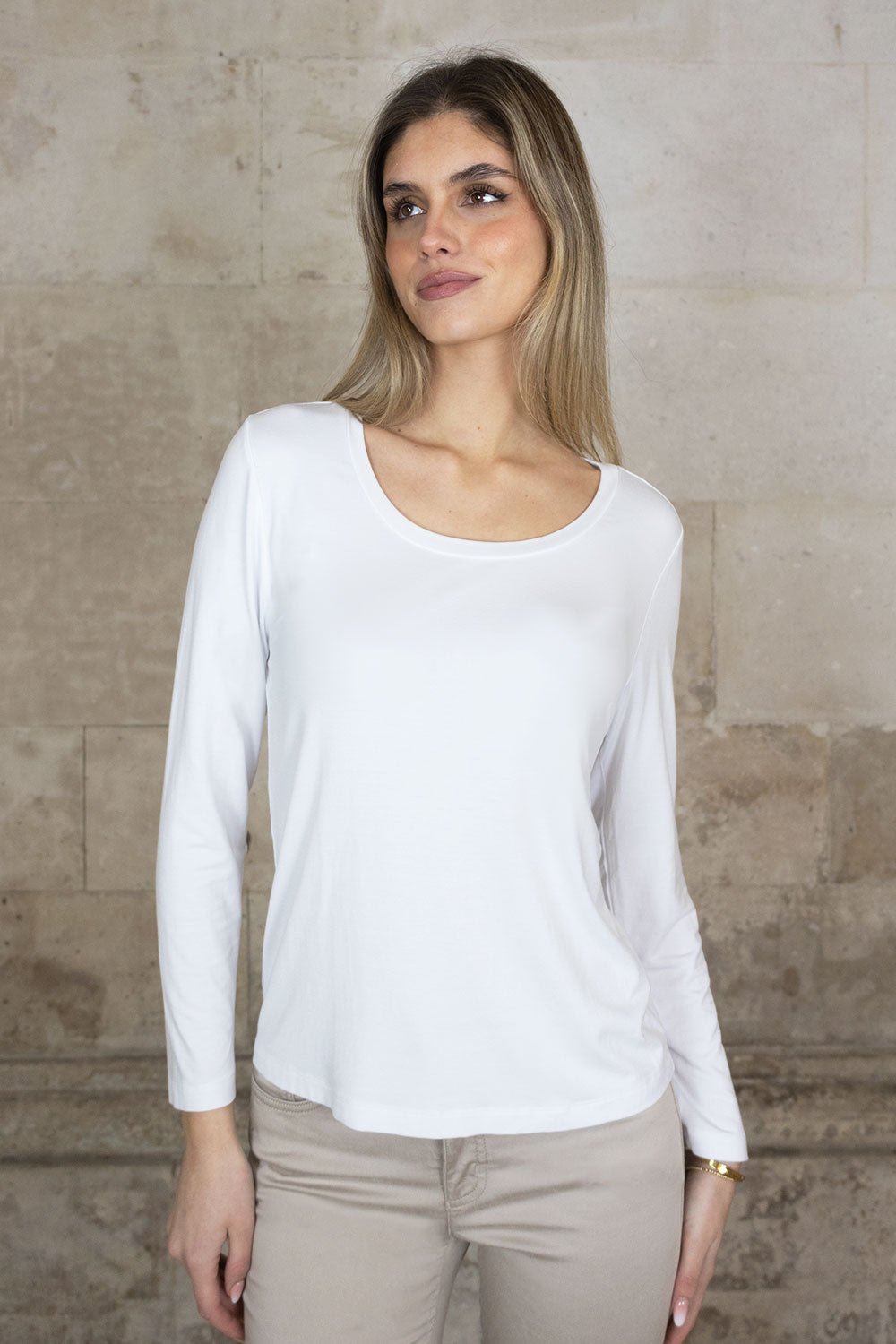 No2Moro Long Sleeve Bilbao Top - White