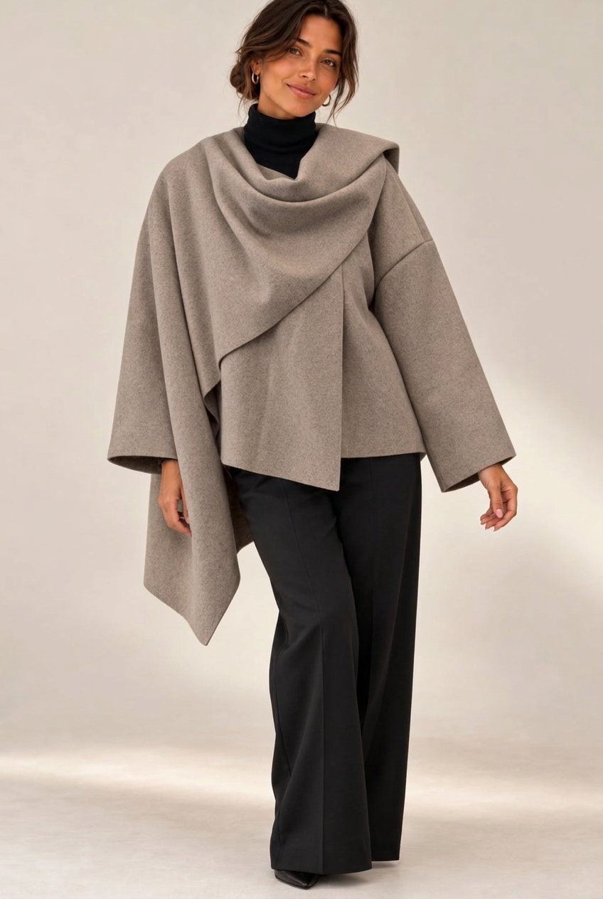 Cape changed to warm taupe