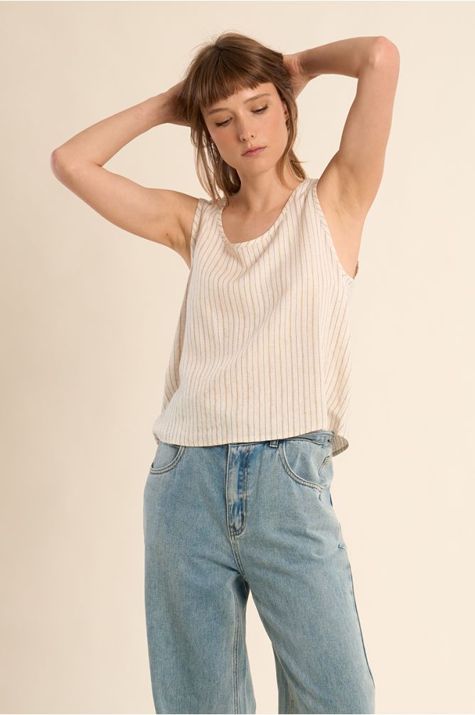 Molly Bracken Casual Tank Top - Striped.