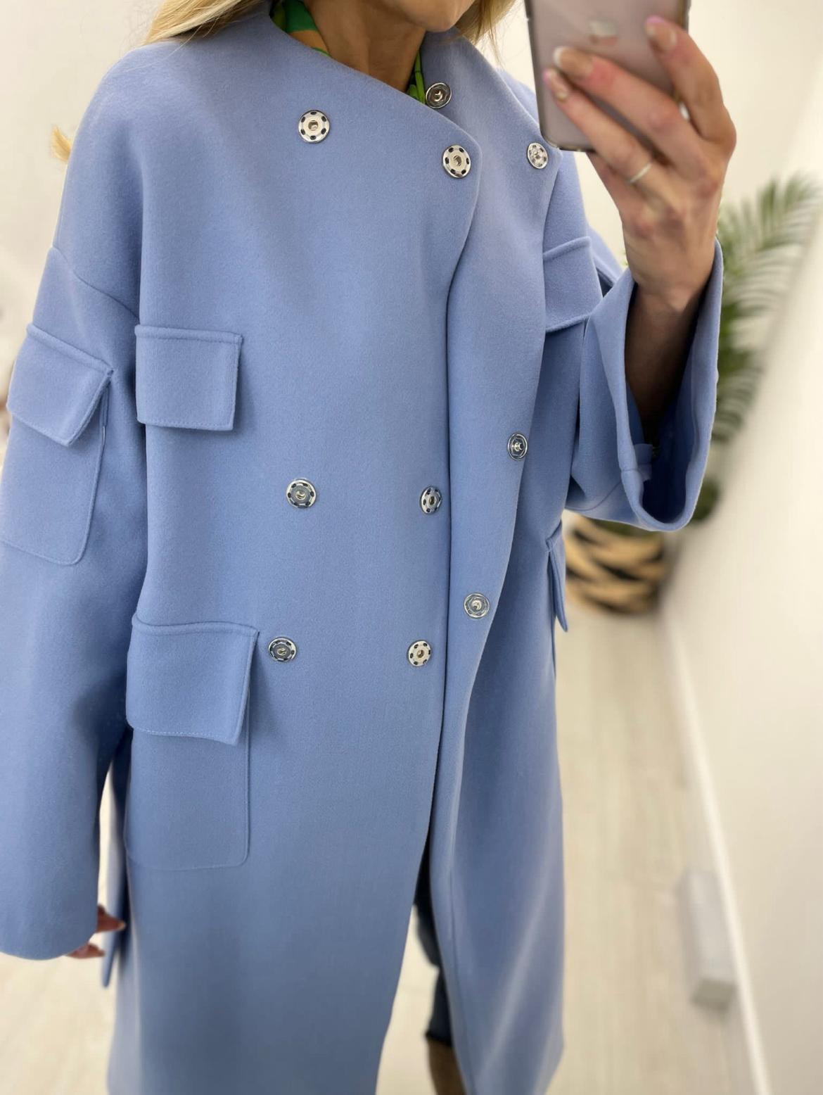 Kyla Long Coat-Mid Blue